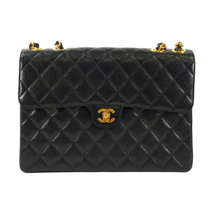 CHANEL シャネル マトラッセ30 キャビアスキン チェーンショルダー ブラック 管理番号：10972