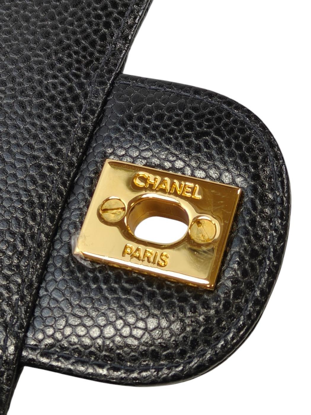 CHANEL シャネル マトラッセ30 キャビアスキン チェーンショルダー ブラック 管理番号：10972