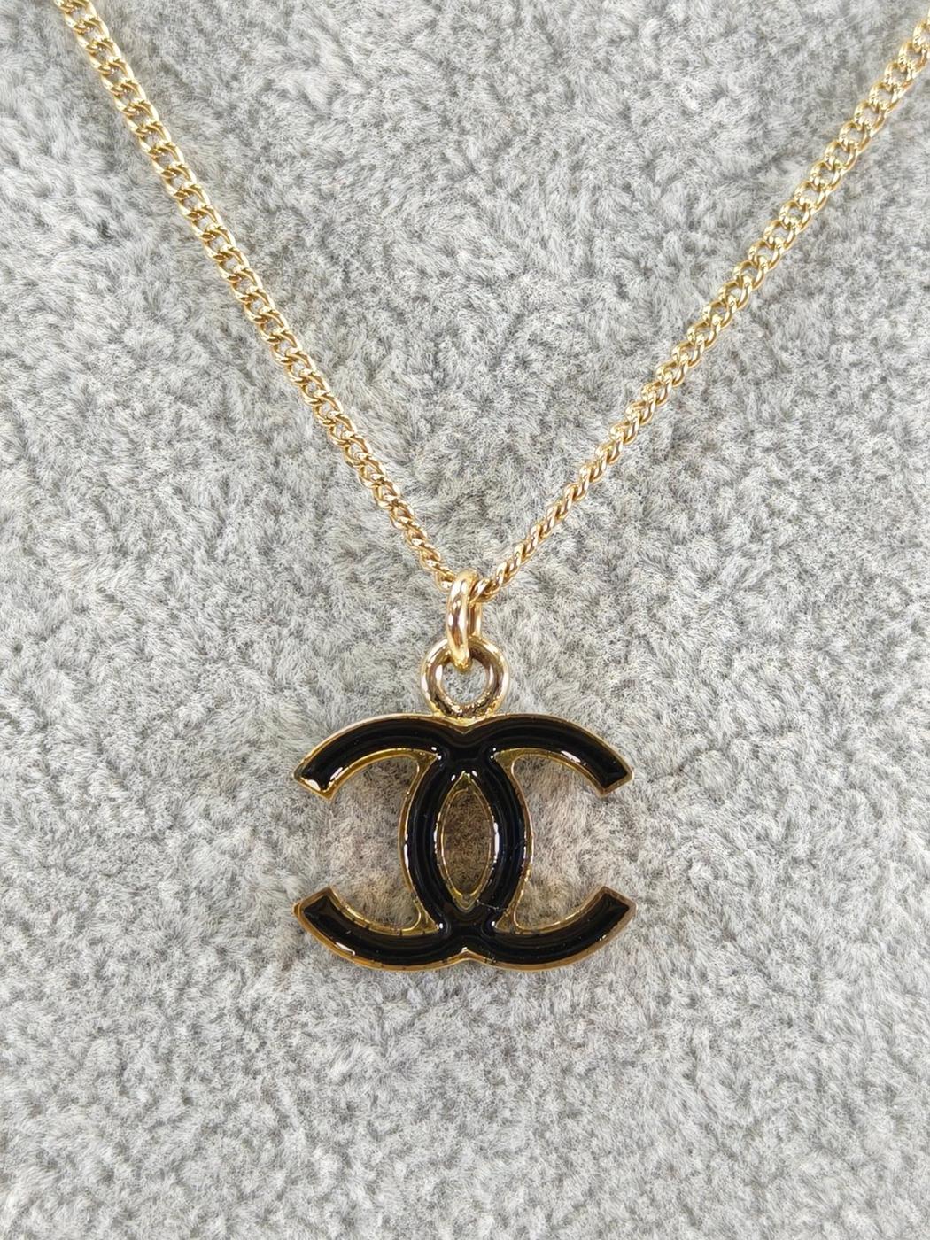 CHANEL シャネル ココマーク ネックレス ゴールド×ブラック 管理番号：11017