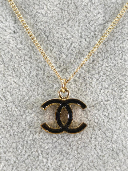 CHANEL シャネル ココマーク ネックレス ゴールド×ブラック 管理番号：11017