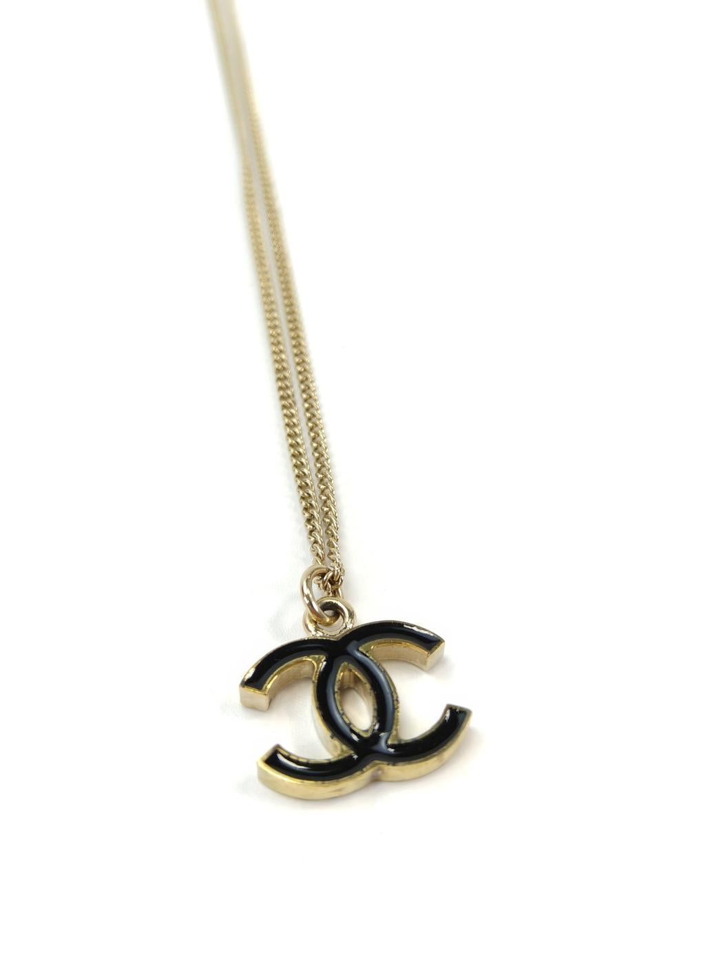 CHANEL シャネル ココマーク ネックレス ゴールド×ブラック 管理番号：11017