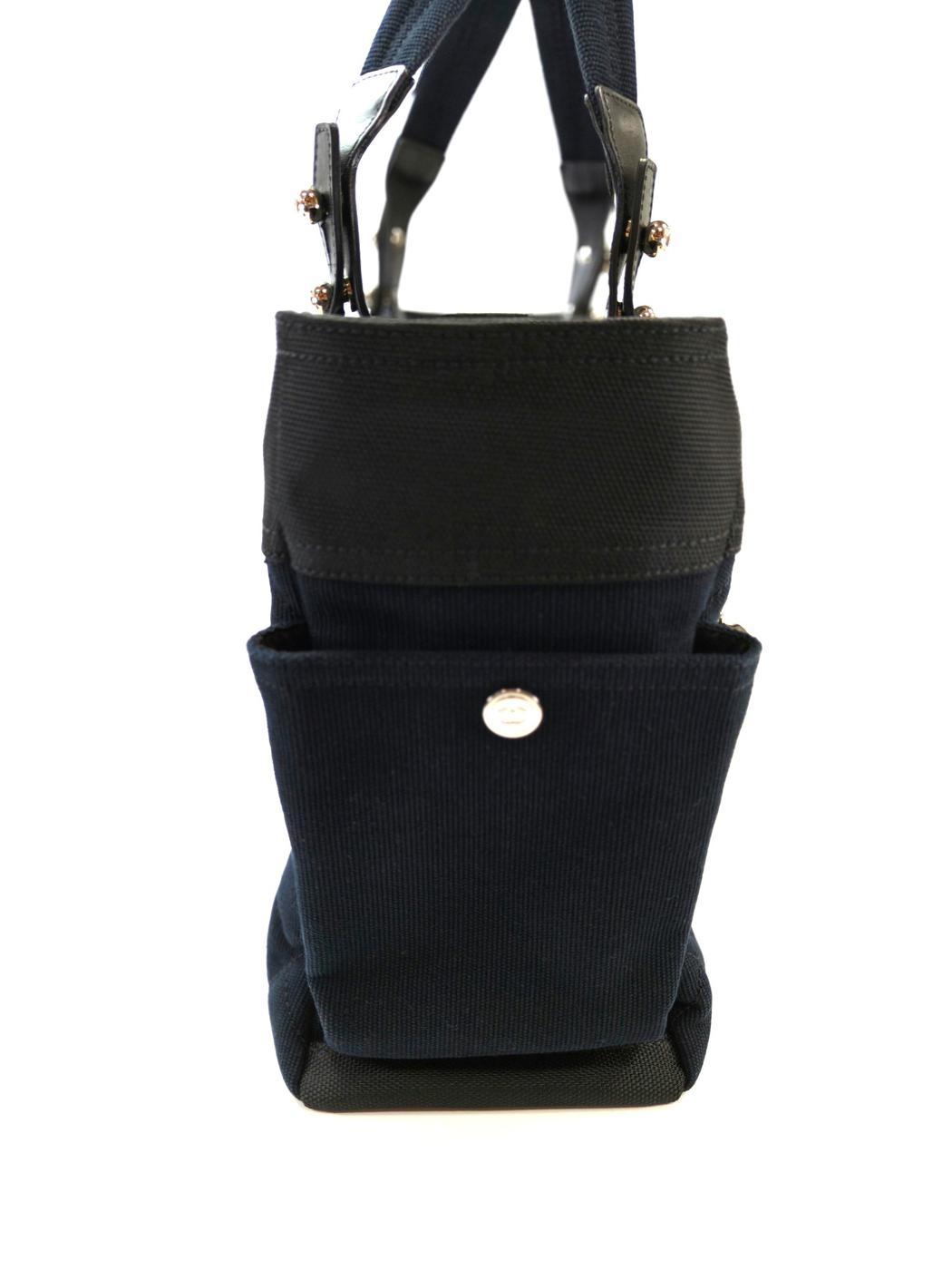 CHANEL Paris Biarritz Canvas Tote Bag Navy Control number: 11025