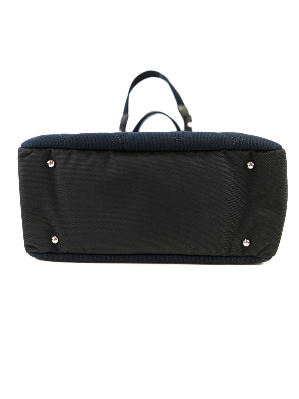 CHANEL Paris Biarritz Canvas Tote Bag Navy Control number: 11025
