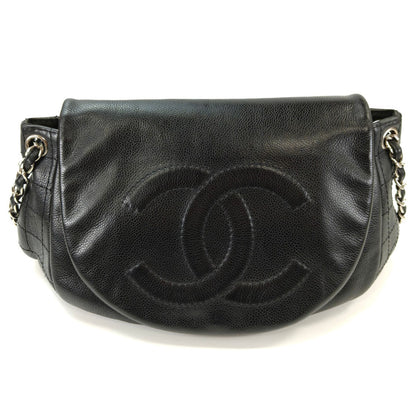 CHANEL シャネル ハーフムーン チェーンショルダーバッグ ブラック 管理番号：11071