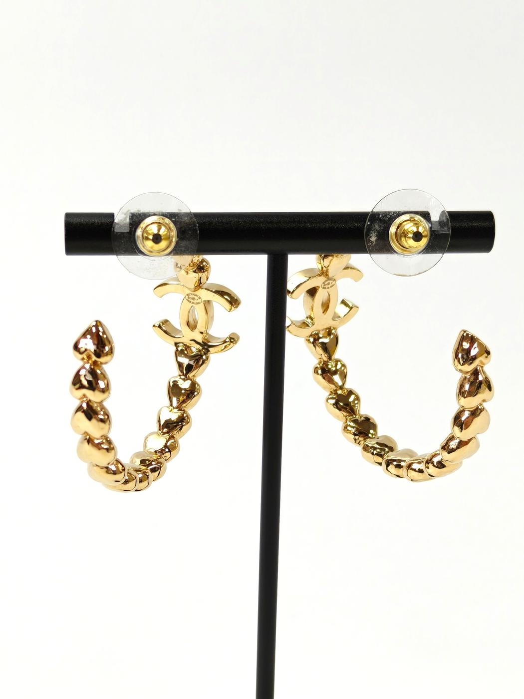 CHANEL シャネル ハート フープピアス ゴールド 管理番号：11089