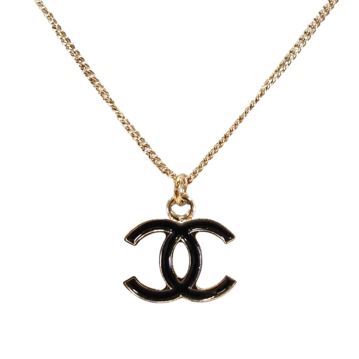 CHANEL 香奈儿 可可标志项链 金色×黑色 管理编号：11170