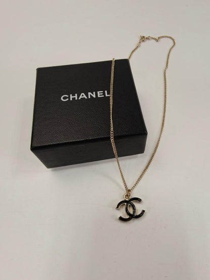 CHANEL 香奈儿 可可标志项链 金色×黑色 管理编号：11170