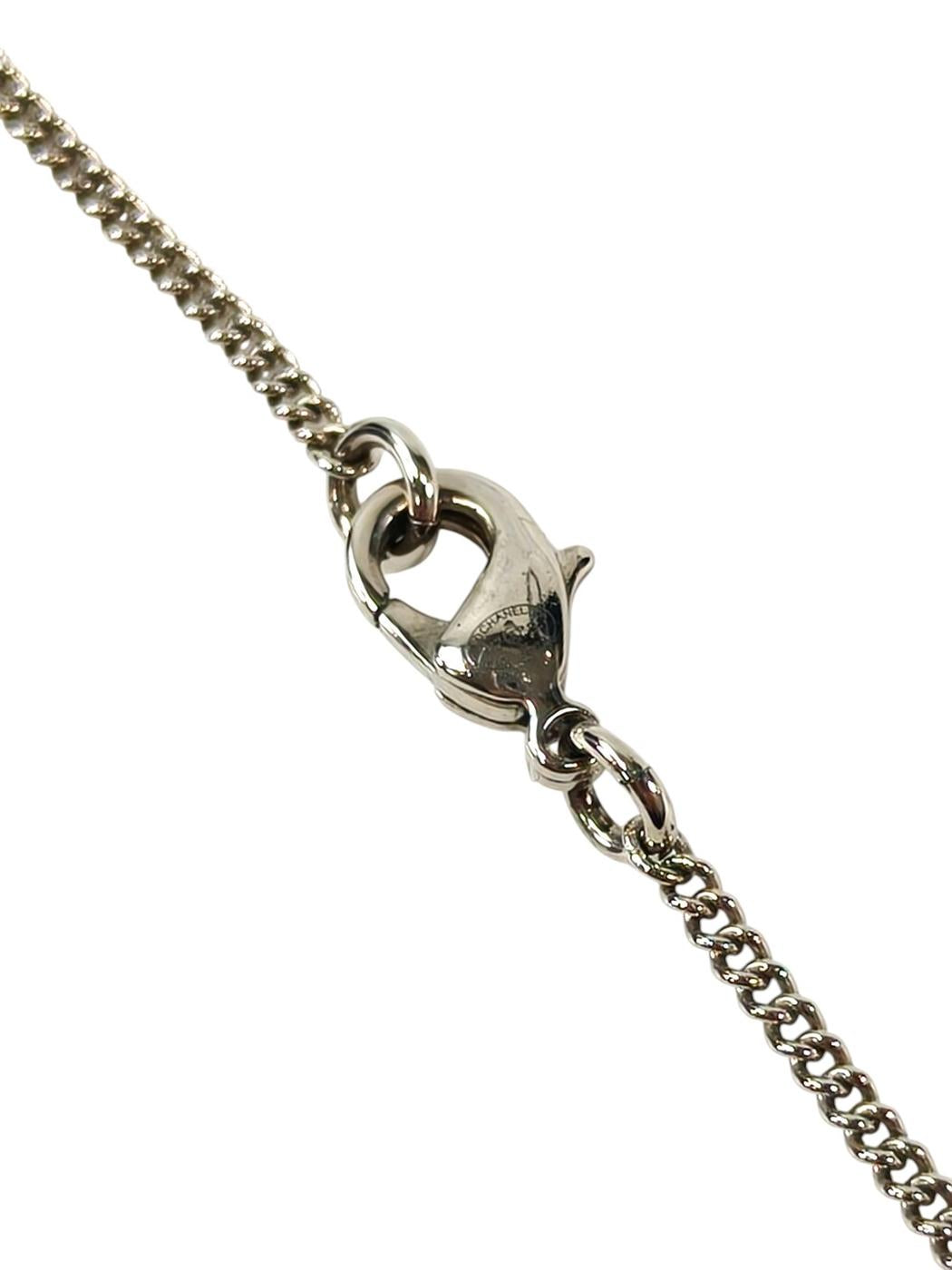 CHANEL Coco Mark Rhinestone Necklace Silver x Pink Model Number: 11261