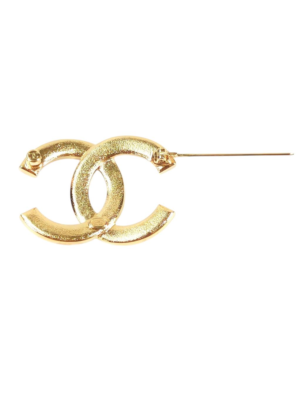 CHANEL Coco Mark Brooch With Comment Pink x Gold Control number: 11302