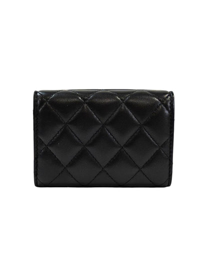 CHANEL Coco Mark Matelasse Tri-fold Wallet Black Model Number: 11509