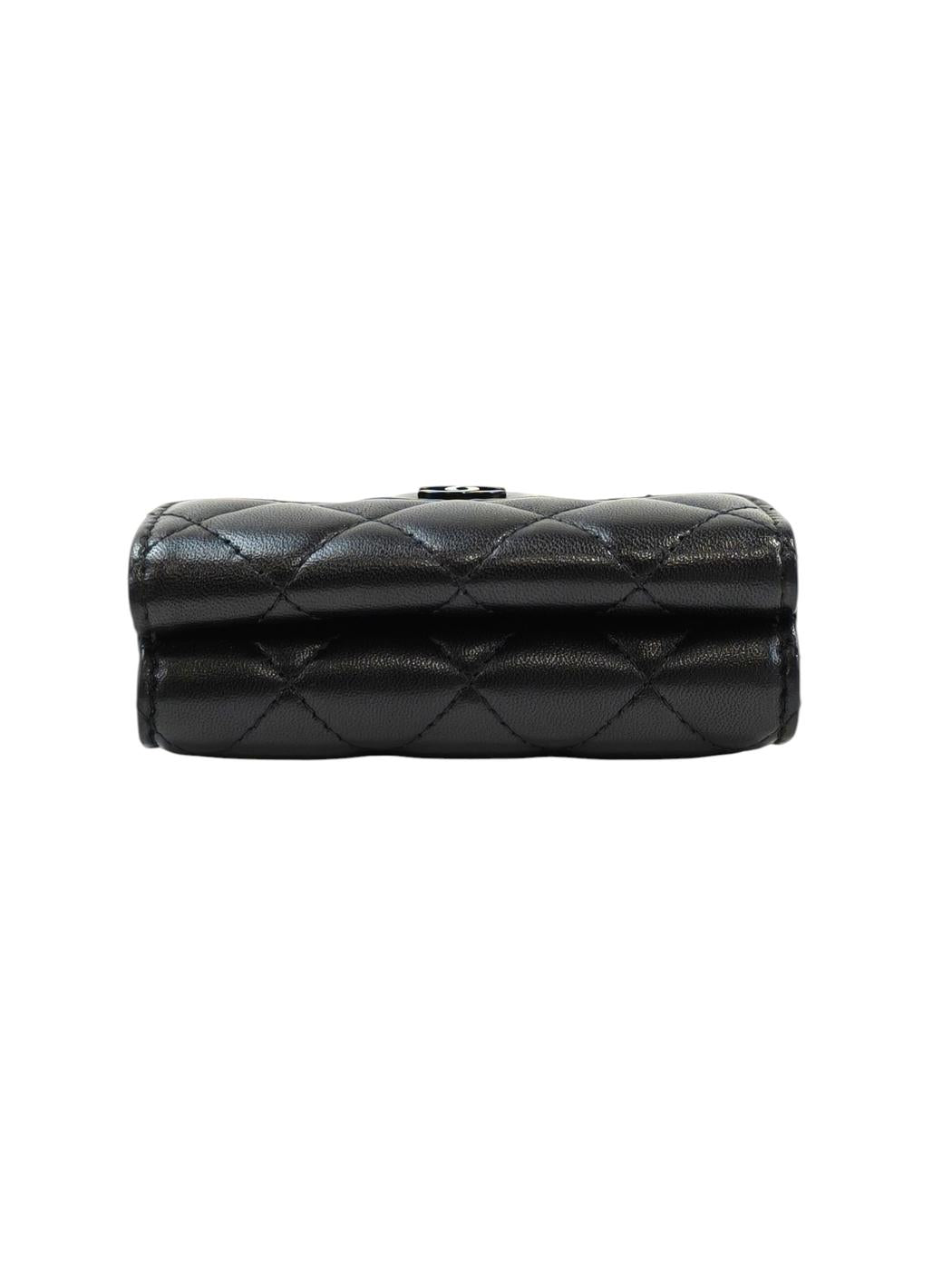 CHANEL Coco Mark Matelasse Tri-fold Wallet Black Model Number: 11509