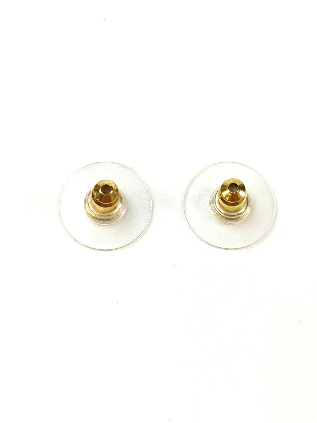CHANEL Denim Flower Coco Mark Pierced Earrings Silver x Blue Model Number: 11581