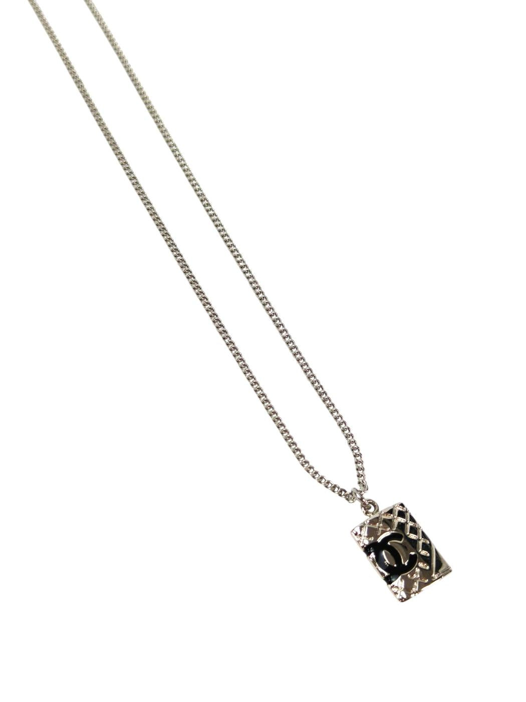 CHANEL Cambon Line Coco Mark Necklace Silver Model number: 11587