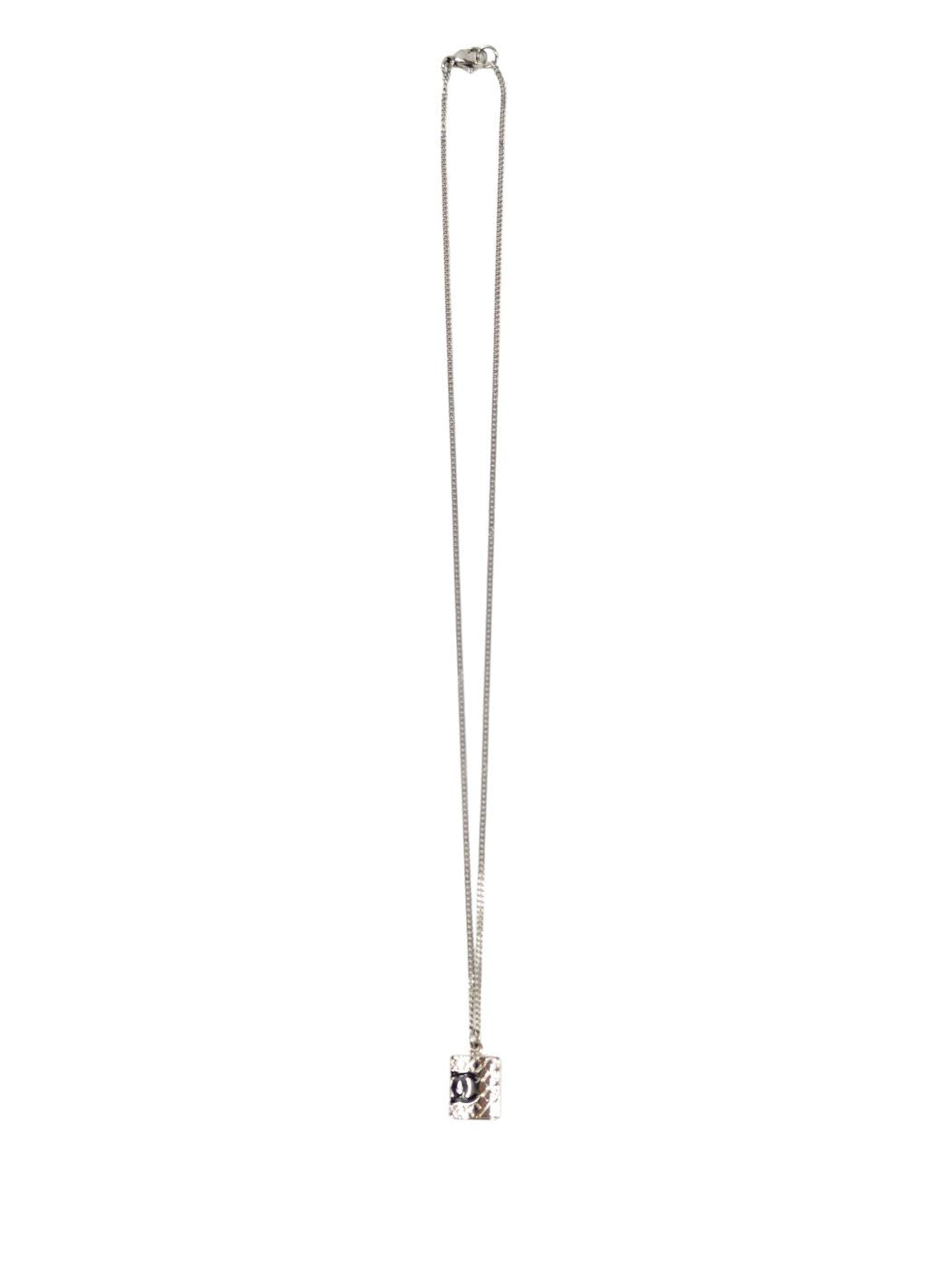 CHANEL Cambon Line Coco Mark Necklace Silver Model number: 11587