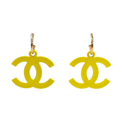 CHANEL Coco Mark 03S Engraved Hoop Earrings Yellow Model number: 11591
