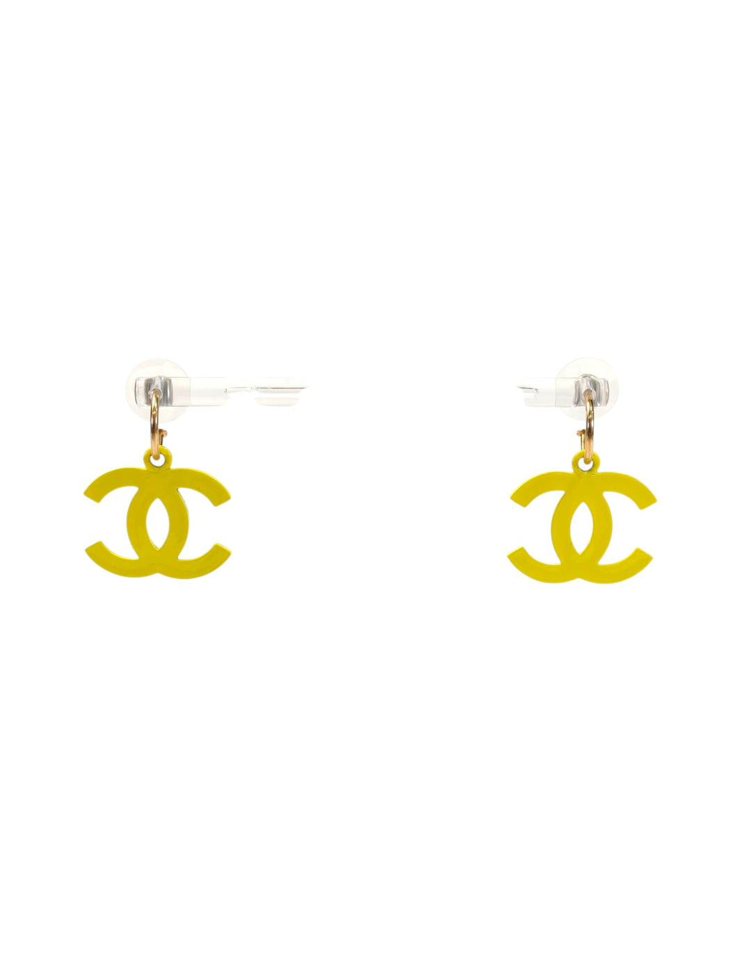 CHANEL Coco Mark 03S Engraved Hoop Earrings Yellow Model number: 11591