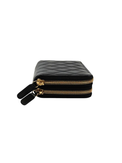 CHANEL Coco Mark Matelasse W-zip Compact Wallet Black Product number: 11601