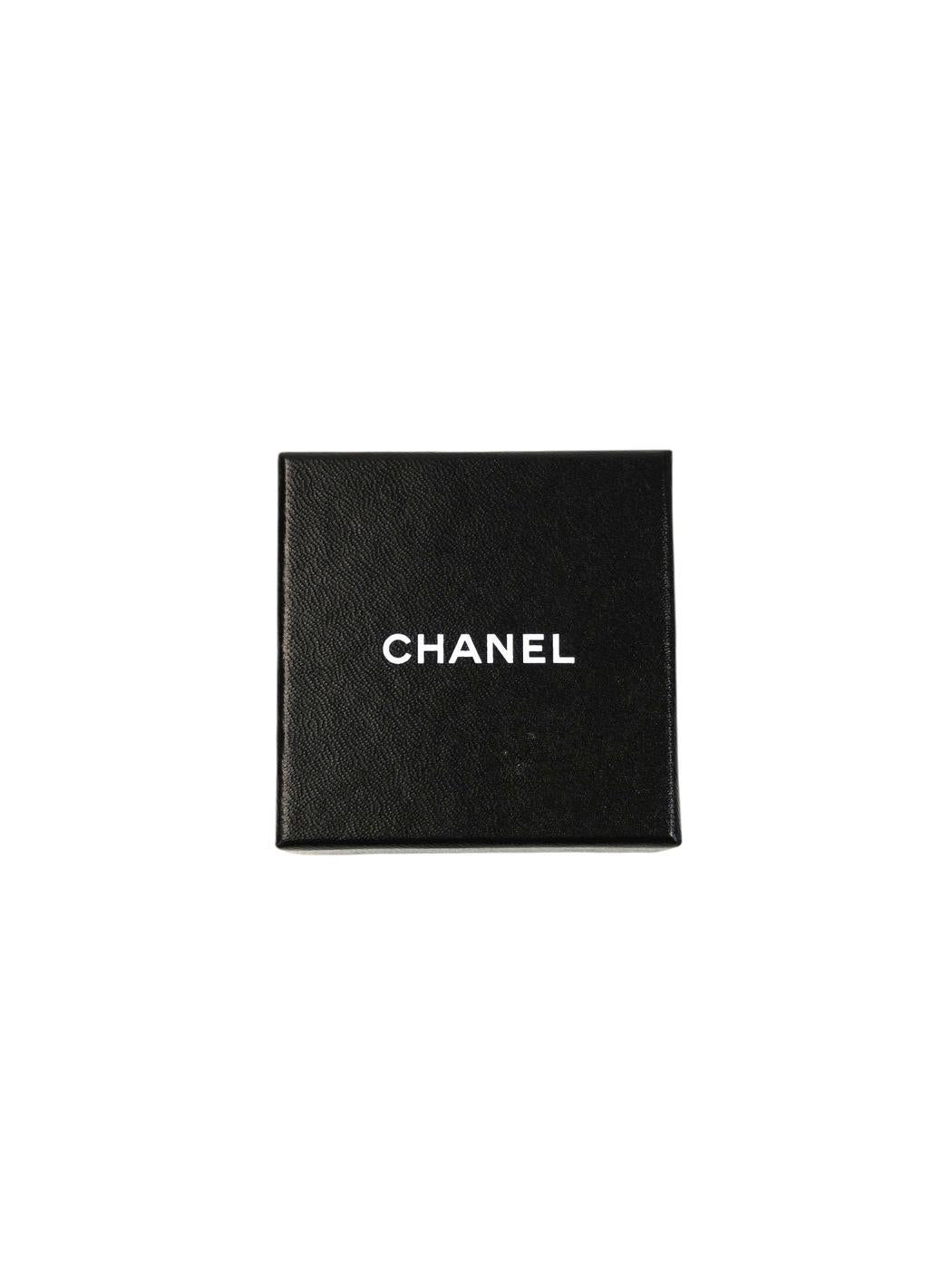 CHANEL 香奈儿 双C标志 2004年款 有留言 耳钉 绿色 管理编号：11673