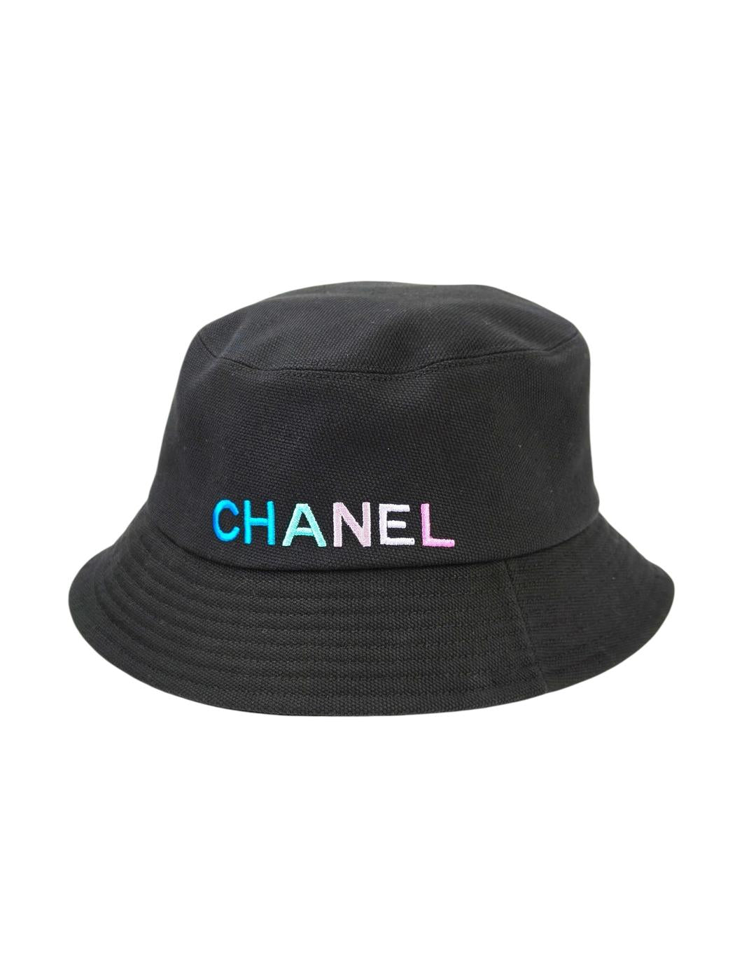 CHANEL Logo Embroidered Bucket Hat Black Ref: 11680