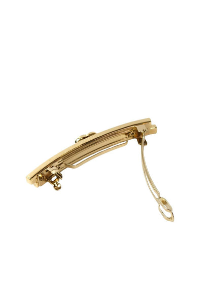 CHANEL Coco Mark Rhinestone Barrette Gold B22 B Made in Italy Management Number: 11771