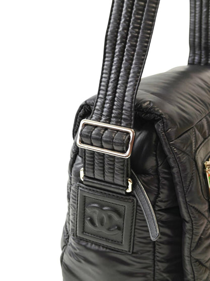 CHANEL Coco Cocoon Matelassé Small Messenger Shoulder Bag, Series 18, Black, 2014, Ref No: 11836