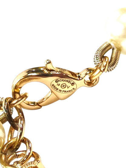 CHANEL Coco Mark Faux Pearl Long Necklace, 15A (2015 Collection), with Hallmark. Inventory Number: 11838