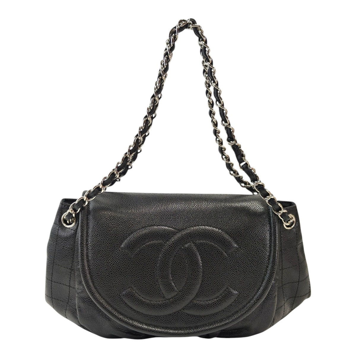 CHANEL 半月形CC标志 15号鱼子酱皮SV金属件 链条单肩包 2012 管理编号：11862