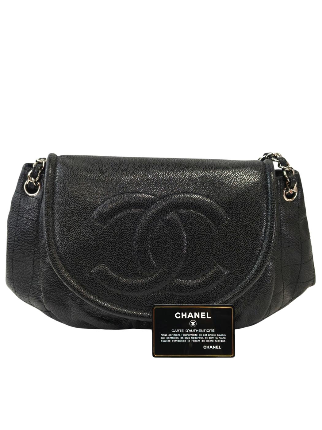 CHANEL 半月形CC标志 15号鱼子酱皮SV金属件 链条单肩包 2012 管理编号：11862