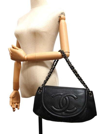 CHANEL 半月形CC标志 15号鱼子酱皮SV金属件 链条单肩包 2012 管理编号：11862