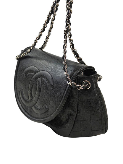 CHANEL 半月形CC标志 15号鱼子酱皮SV金属件 链条单肩包 2012 管理编号：11862