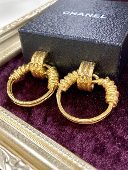 CHANEL シャネル ヴィンテージ フープ イヤリング 管理番号：1497