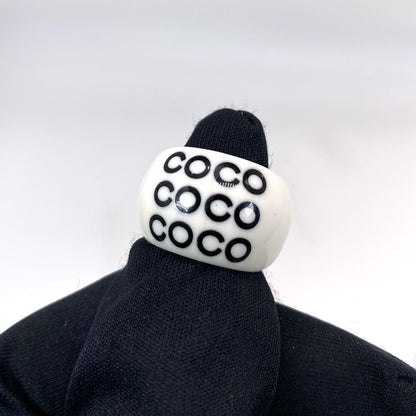 CHANEL シャネル リング 指輪 ココマーク 白 01P 管理番号：7379
