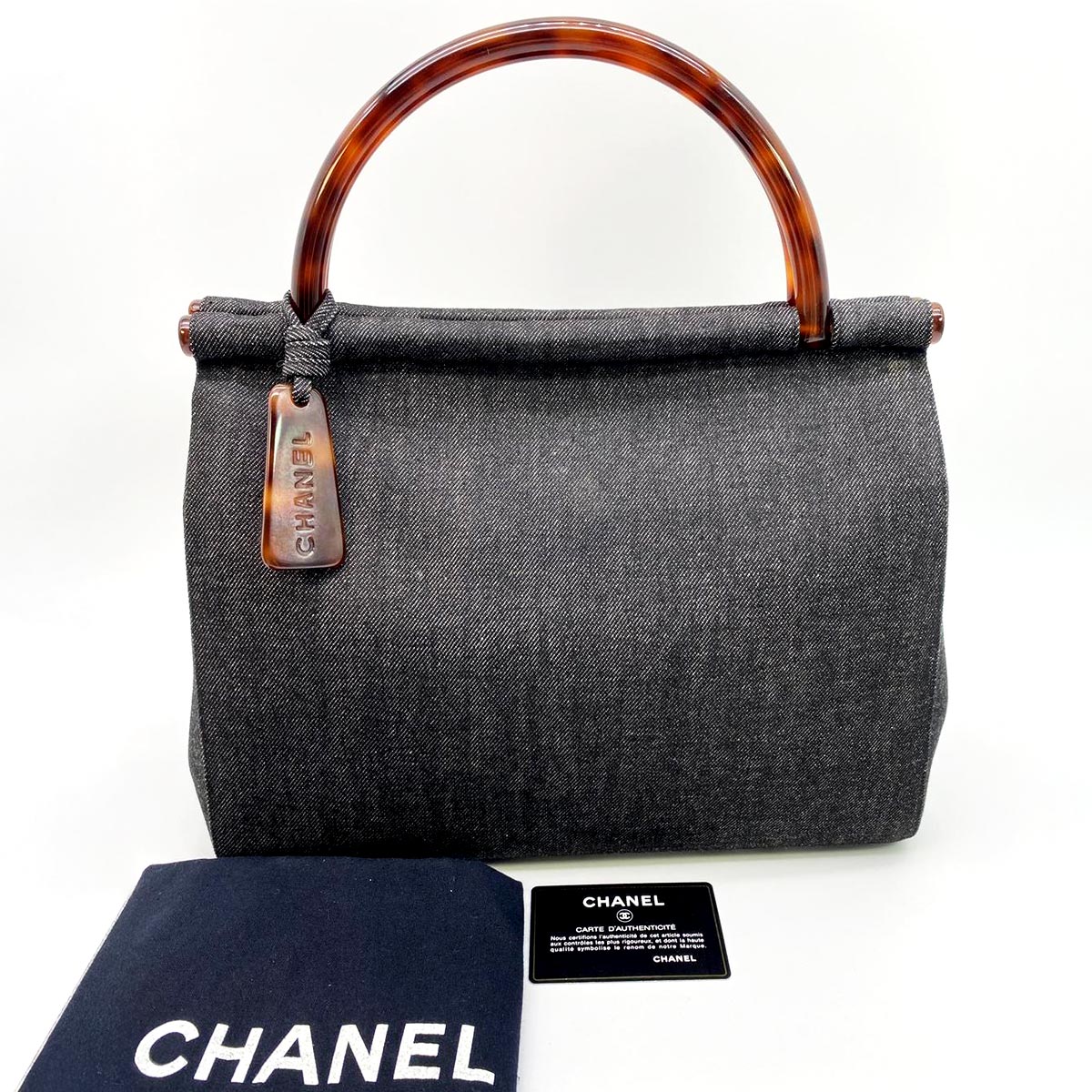 CHANEL シャネル ハンドバッグ デニム べっ甲 ココマーク  管理番号：8475