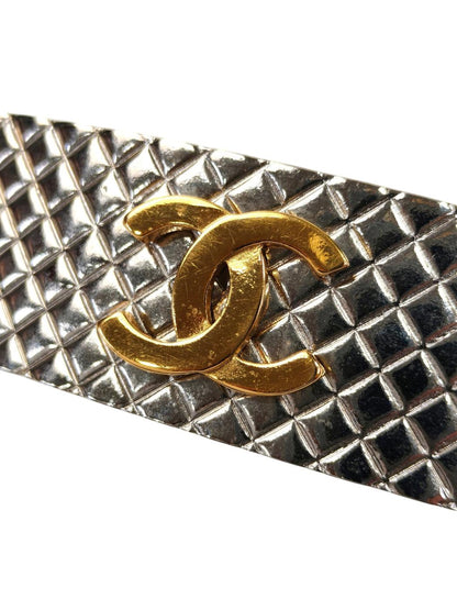 香奈儿 (CHANEL) 绗缝 CC 标志 Coco 标志金银色发夹发饰品牌小发饰发夹参考编号：8572