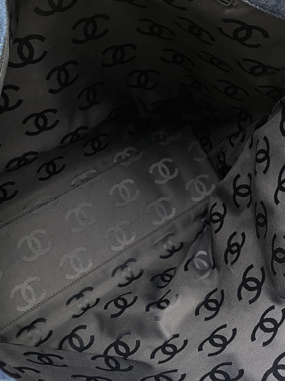 シャネル CHANEL ココマーク プラチェーン トートバッグ A18091 デニム IDG モノグラム 管理番号：8739