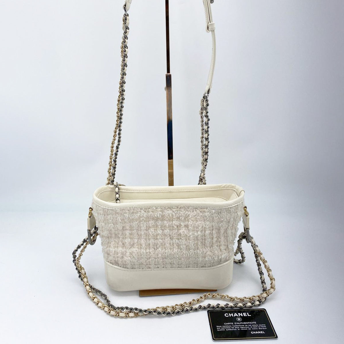 CHANEL Gabrielle de Small Hobo Bag Shoulder Bag Tweed White CHANEL A91810 Control Number: 8803