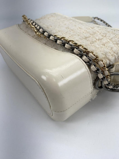 CHANEL Gabrielle de Small Hobo Bag Shoulder Bag Tweed White CHANEL A91810 Control Number: 8803