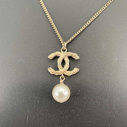 CHANEL シャネル ココパール ネックレス アクセサリー フェイクパール シンプル シルバー 管理番号：9012