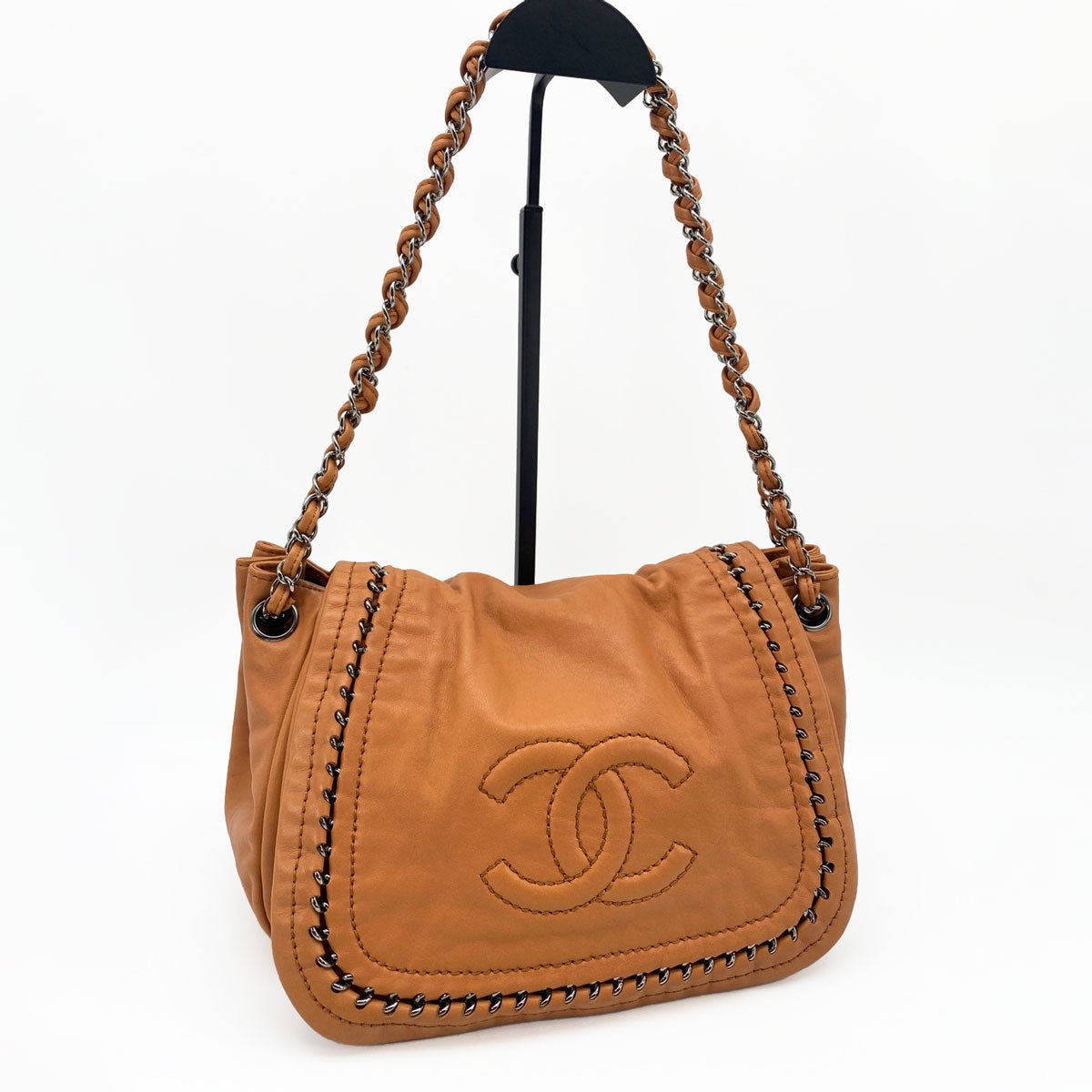 CHANEL シャネル ラグジュアリーライン ココマーク ショルダーバッグ チェーンショルダー ワンショルダー レザー ブラウン 管理番号：9391