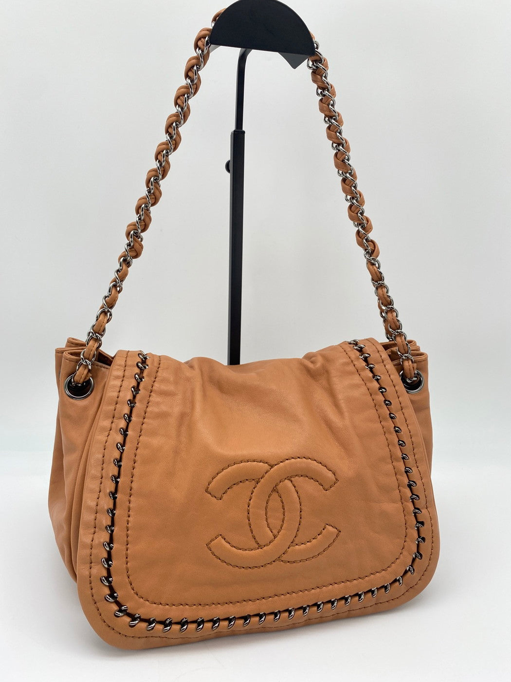 CHANEL シャネル ラグジュアリーライン ココマーク ショルダーバッグ チェーンショルダー ワンショルダー レザー ブラウン 管理番号：9391