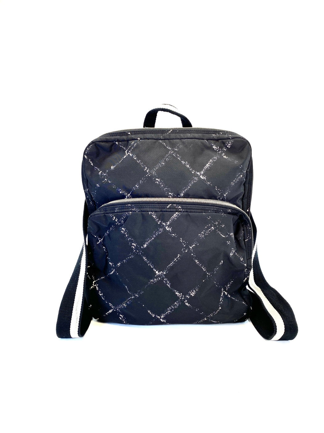CHANEL シャネル 旧トラベルライン ショルダーバッグ 斜め掛け リュック バックパック ナイロンジャガード 黒 ブラック 管理番号：9473