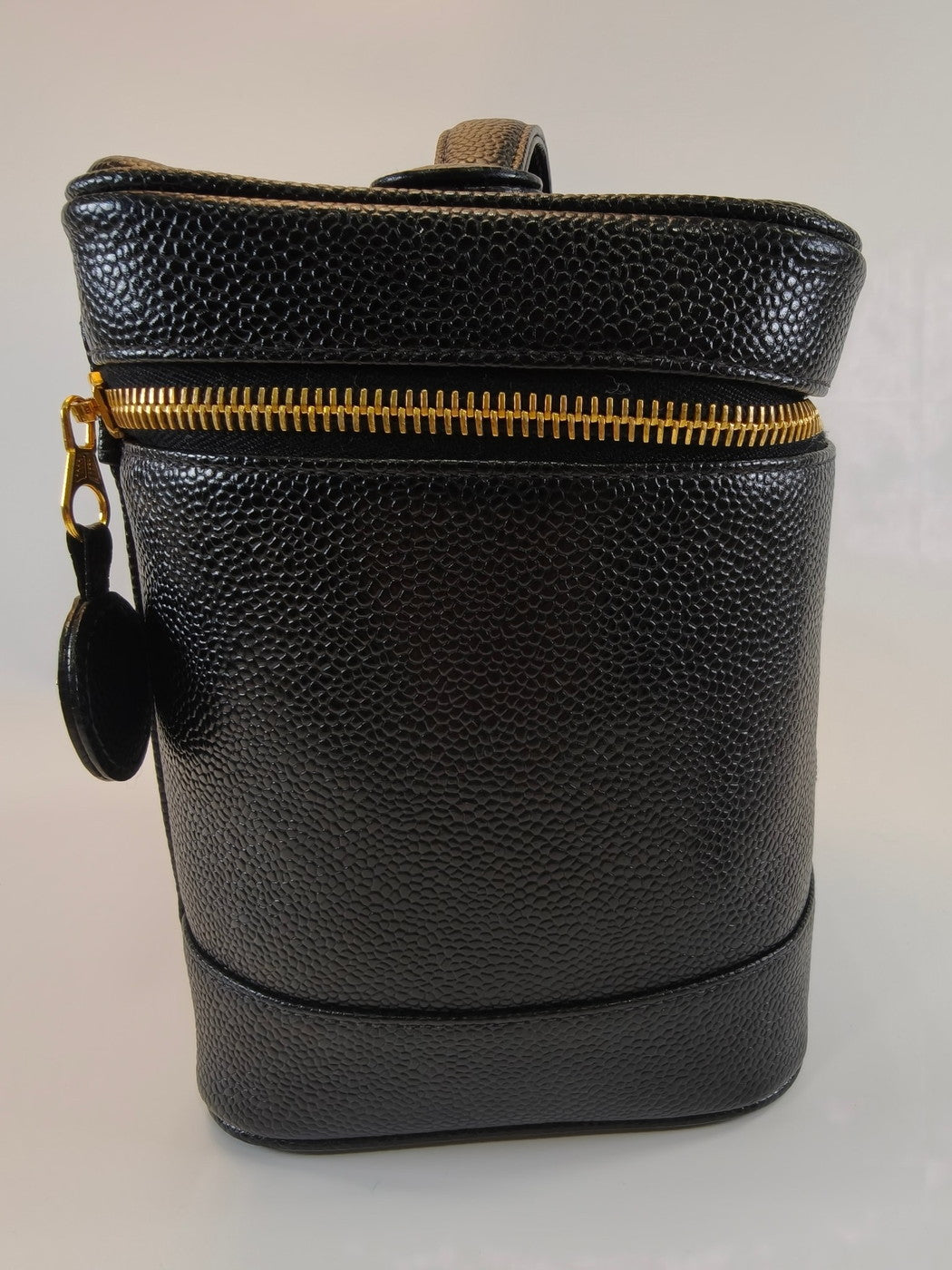 CHANEL シャネル A01998 バニティバッグ ハンドバッグ キャビアスキン ブラック ゴールド金具 管理番号：9695