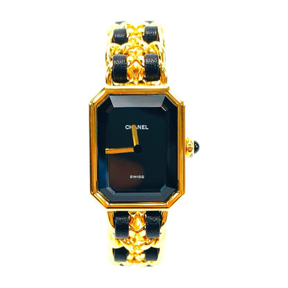 CHANEL シャネル プルミエール 腕時計 Sサイズ H0001 イエローゴールド ブラック文字盤 クォーツ 管理番号：9758