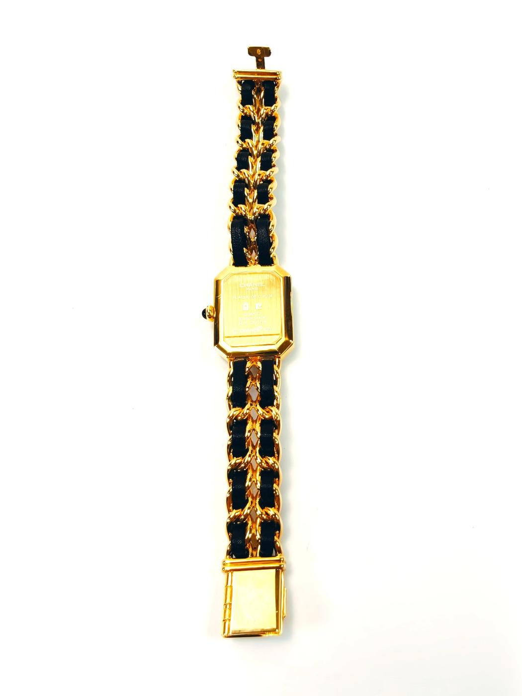 CHANEL シャネル プルミエール 腕時計 Sサイズ H0001 イエローゴールド ブラック文字盤 クォーツ 管理番号：9758