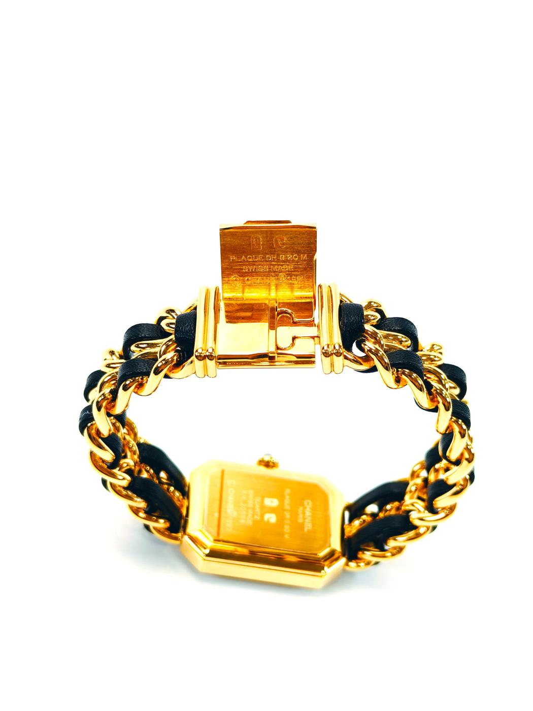 CHANEL シャネル プルミエール 腕時計 Sサイズ H0001 イエローゴールド ブラック文字盤 クォーツ 管理番号：9758