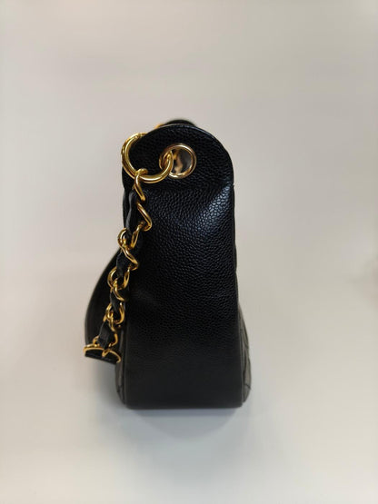 CHANEL シャネル ワンショルダーバッグ キャビアスキン 黒 チェーンショルダー 管理番号：9823