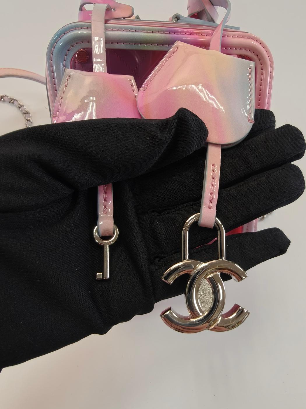 CHANEL シャネル CCフィリグリー 2Way ショルダーバッグ ハンドバッグ クリア ピンク 管理番号：9836