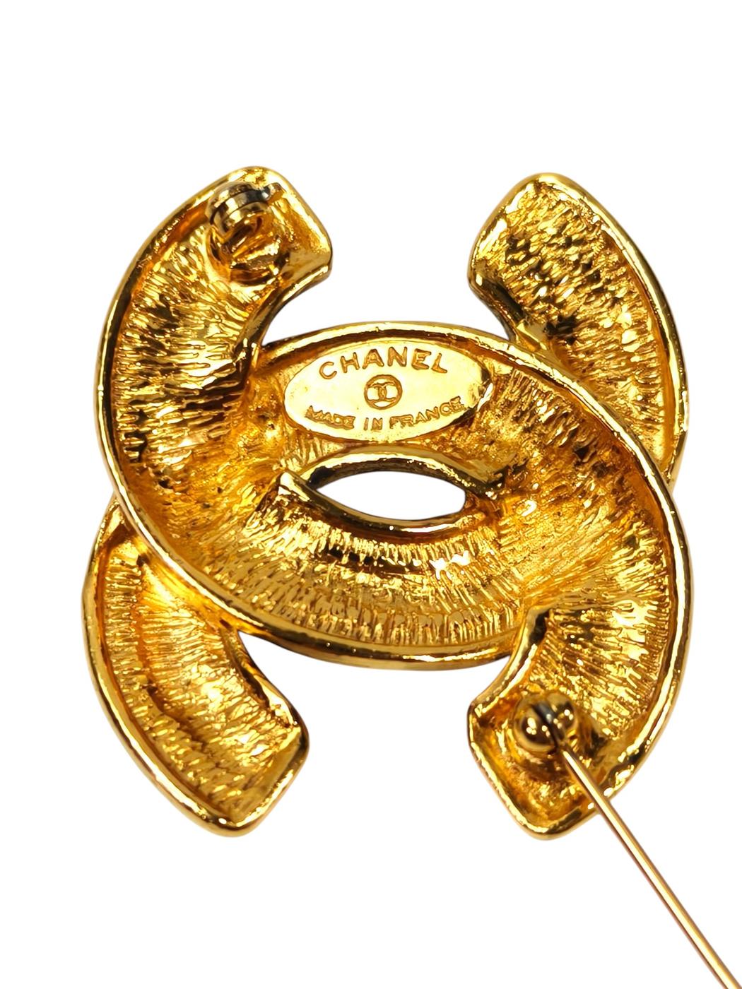 CHANEL シャネル マトラッセ ココマーク ブローチ ゴールド 管理番号：9991