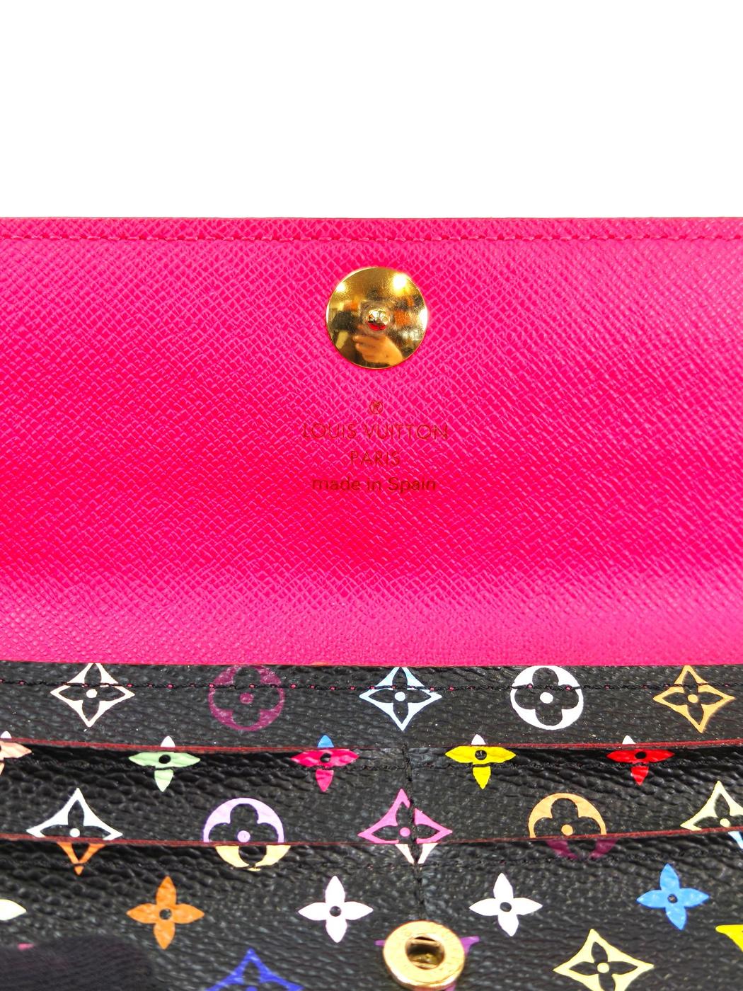 LOUIS VUITTON 路易威登 Monogram Multicolore Porte Tresor International 钱夹 黑色×粉色 商品编号：10847