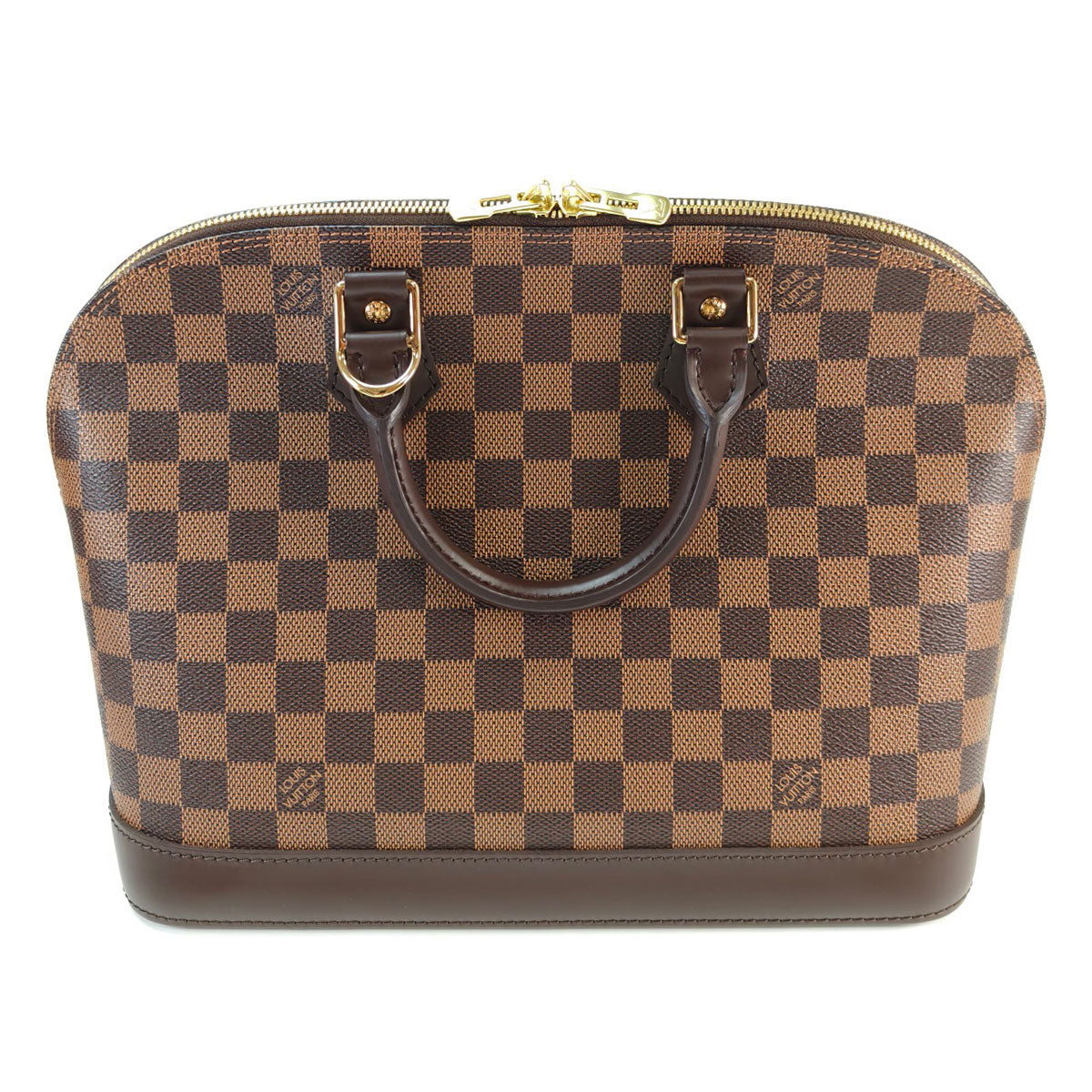 Louis Vuitton 路易威登 Damier Alma 手提包 棕色 成色佳 复古 正品 管理编号：10945